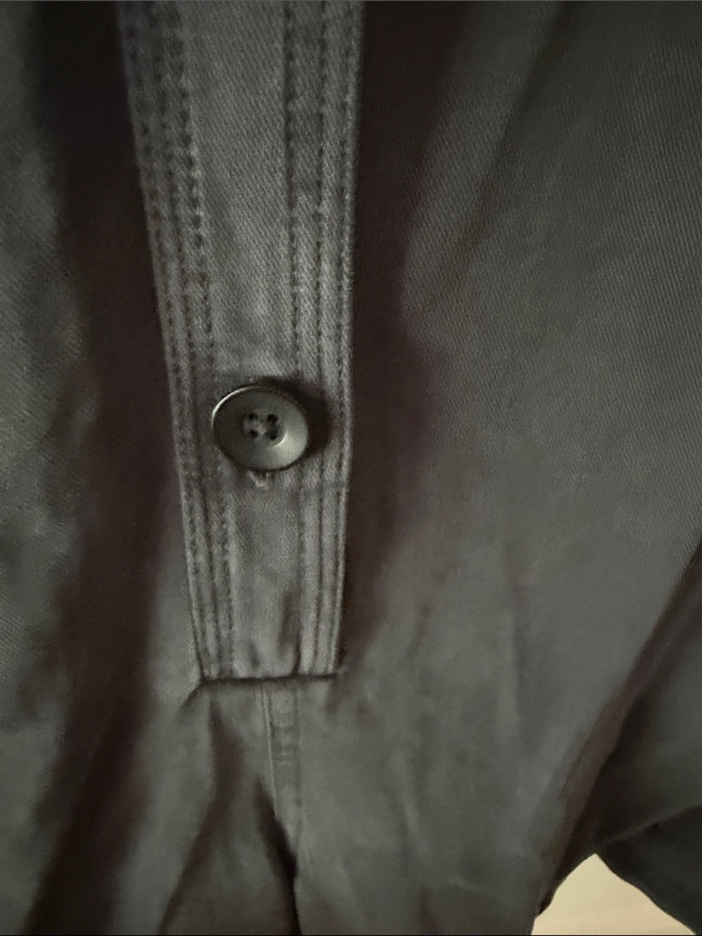 Treasure & Bond Slate Gray Short-Sleeve Button-Down Romper - Picture 6 of 9
